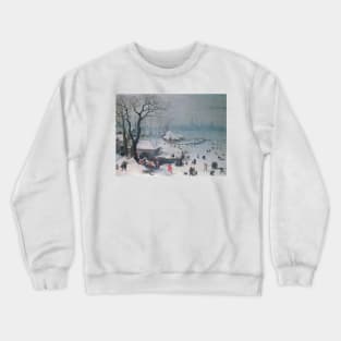 Winter Landscape with Snowfall near Antwerp by Lucas van Valckenborch Crewneck Sweatshirt